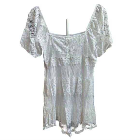Free People Ivory Be Your Baby Lace Baby doll Dress Size Large - Picture 3 of 9